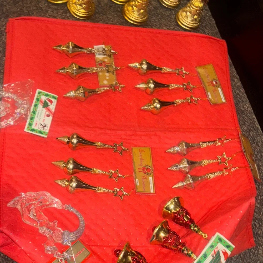 Gold and Red Christmas Ornaments Set - Picture 1 of 10